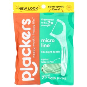 Plackers Micro Line Fios Dental Menta Fresca 75 Unidades
