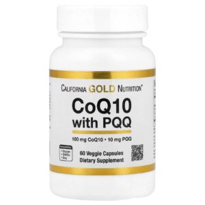 California Gold Nutrition CoQ10 com PQQ 60 Cápsulas Vegetais