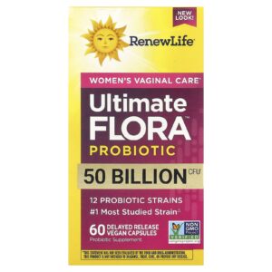Renew Life Probiótico Ultimate Flora™ 50 Bilhões de UFCs 60 Cápsulas Veganas de Liberação Retardada