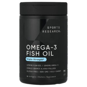 Sports Research Óleo de Peixe Ômega-3 Potência Tripla 90 Cápsulas Softgel