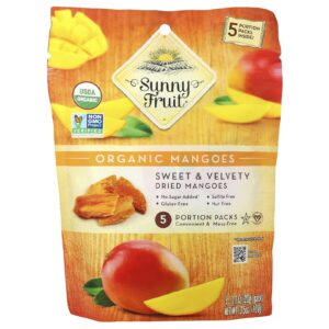 Sunny Fruit Mangas Orgânicas Desidratadas Embalagens com 5 Porções 20 g (07 oz) Cada