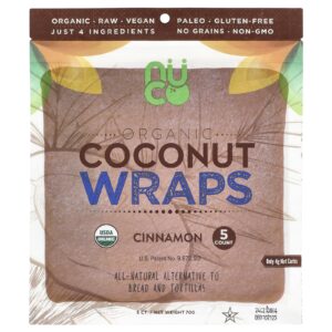 NUCO Wraps de Coco Orgânico Canela 5 Wraps (14 g) Cada