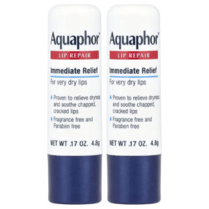 Aquaphor Bastão para Reparo Labial Alívio Imediato 2 Bastões 48 g (017 oz) Cada