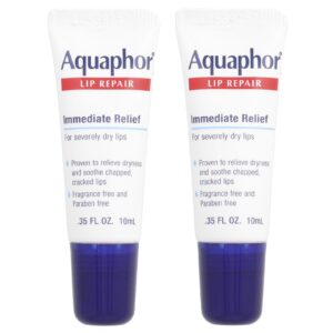Aquaphor Reparação Labial Alívio Imediato Sem Fragrância 2 Tubos 10 ml (035 fl oz) Cada