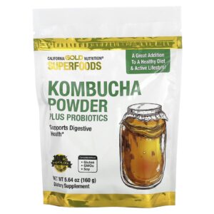 California Gold Nutrition Superfoods Kombucha em Pó com Kombucha Vinagre de Sidra de Maçã Fermentado e Fibra de Tapioca Solúvel mais Probióticos 160 g (564 oz)