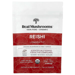 Real Mushrooms Reishi Pó de Extrato de Cogumelo Orgânico 45 g (159 oz)