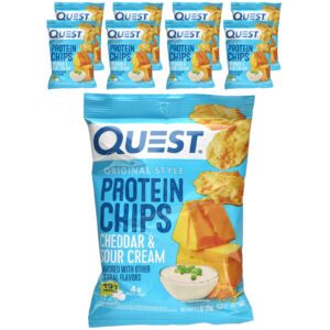 Quest Nutrition Chips de Proteína Estilo Original Cheddar e Creme de Leite 8 Sacos 32 g (11 oz) Cada