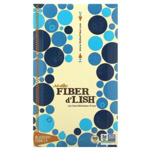 NuGo Nutrition Fiber dLish Cobbler de Mirtilo 16 Barras de 45 g (16 oz) Cada