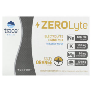 Trace TM Sport ZEROLyte Mistura para Bebida de Eletrólitos Laranja Salgada 30 Embalagens 76 g (027 oz) Cada