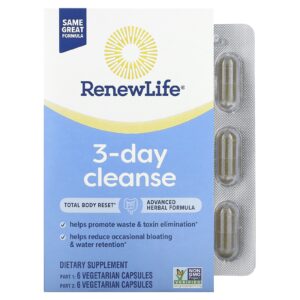 Renew Life Limpeza de 3 Dias 12 Cápsulas Vegetarianas