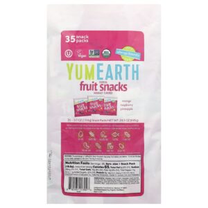 YumEarth Lanches de Frutas Sem Glúten Frutas Tropicais 35 Pacotes 198 g (07 oz) Cada