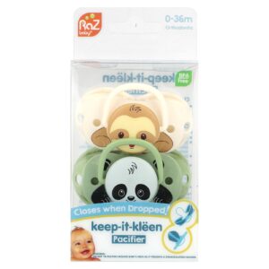 RaZbaby Chupeta Keep-It-Kleen 0-36m Preguiça e Panda 2 Chupetas
