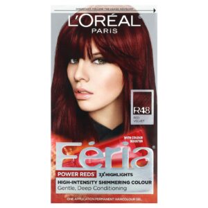 LOréal Feria Power Reds Cor Cintilante de Alta Intensidade R48 Red Velvet 1 Aplicação