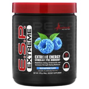 Metabolic Nutrition Pré-treino com Estimulante de Energia Extrema ESP Framboesa Azul 275 g (10 oz)