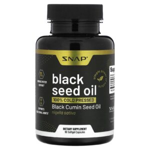 Snap Supplements Óleo de Cominho Preto 500 mg 90 Cápsulas Softgel