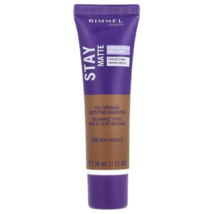 Rimmel London Stay Matte Base Matificante para Cobertura Total 506 Deep Noisette 30 ml (1 fl oz)