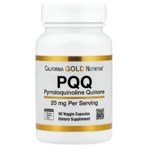 California Gold Nutrition PQQ 20 mg 60 Cápsulas Vegetais