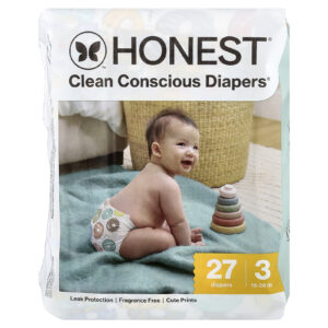 The Honest Company Clean Conscious Diapers™ Tamanho 3 16 a 28 lb Rosquinha Grow Up 27 Fraldas