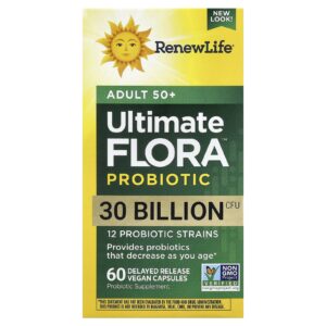 Renew Life Probiótico Ultimate Flora™ Adulto Acima de 50 Anos 60 Cápsulas Veganas
