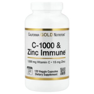 California Gold Nutrition Imunidade com C-1000 e Zinco 120 Cápsulas Vegetais