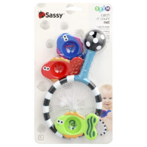 Sassy Bath Toy Catch n Count Liquid Acima de 6 Meses Conjunto com 4 Unidades