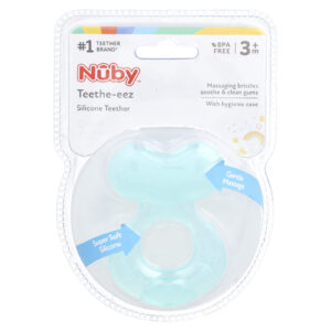 Nuby Mordedor de Silicone Teethe-eez a Partir de 3 Meses Aqua Conjunto de 2 Unidades