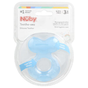 Nuby Teethe-eez Mordedor de Silicone A Partir de 3 Meses Azul 1 Unidade