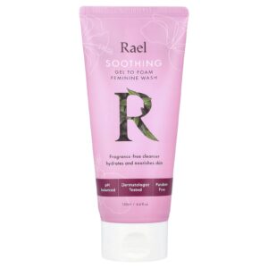 Rael Sabonete Líquido Feminino Calmante em Gel que Faz Espuma Sem Perfume 130 ml (44 fl oz)