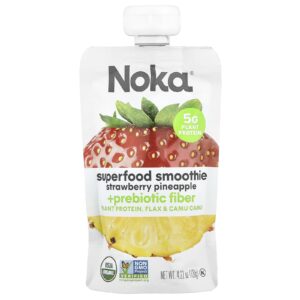 Noka Smoothie de Superalimento + Fibra Prebiótica Morango e Abacaxi 120 g (422 oz)