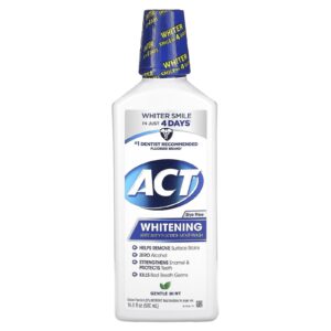 ACT Clareador de Fluoreto para Bucais Sem Álcool Hortelã Suave 500 ml (169 fl oz)