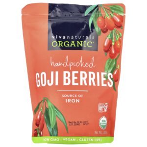 Viva Naturals Goji Berries Orgânicos Escolhidos a dedo 454 g (1 lb)