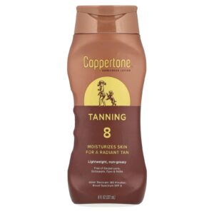 Coppertone Bronzeamento artificial Loção de proteção solar FPS 8 237 ml (8 fl oz)