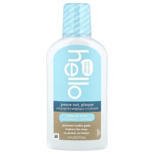 Hello Peace Out Placa Enxaguante Bucal Antigengivite/Antiplaca Menta Natural 473 ml (16 fl oz)