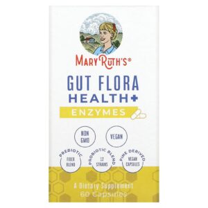 MaryRuths Saúde da Flora Intestinal + Enzimas 60 Cápsulas
