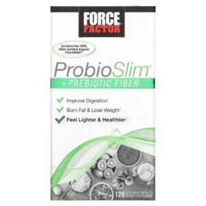 Force Factor ProbioSlim® + Fibra Prebiótica 120 Cápsulas Vegetais