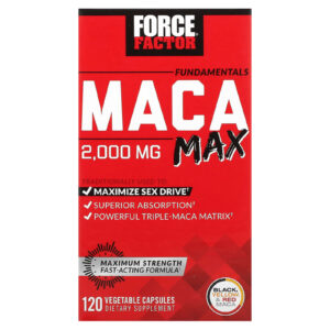 Force Factor Fundamentals Maca Max 120 Cápsulas Vegetais