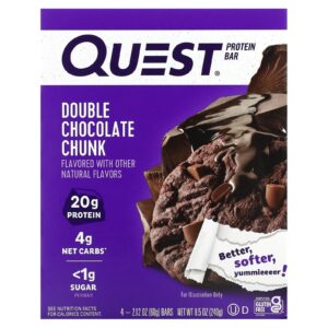 Quest Nutrition Barra de Proteína Pedaço Duplo de Chocolate 4 Barras 60 g (212 oz) Cada