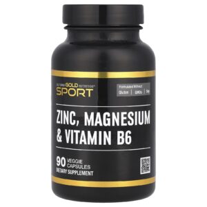California Gold Nutrition Sport Zinco Magnésio e Vitamina B6 90 Cápsulas Vegetais