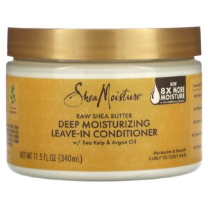 SheaMoisture Manteiga de Karité Crua Condicionador Leave-In Hidratante Profundo Cabelos Cabelos Encaracolados 340 ml (115 fl oz)