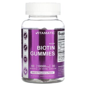 Vitamatic Gomas de Biotina Vegana Framboesa Natural 60 Gomas