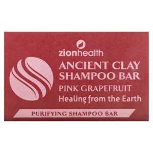 Zion Health Barra de Shampoo de Argila Milenar Toranja Rosa 70 g (6 oz)