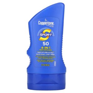 Coppertone Esporte Loção de Proteção Solar Desempenho 4 em 1 FPS 50 89 ml (3 fl oz)