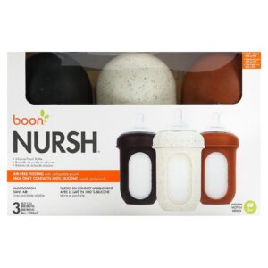 Boon Nursh Frasco de Silicone Médio 3 Meses ou Mais 3 Frascos 8 oz (236 ml) Cada