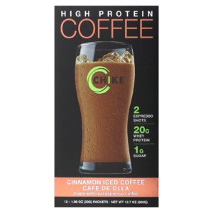 Chike Nutrition Café Gelado com Alto Teor de Proteína Canela 12 Sachês 30 g (106 oz) Cada