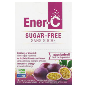 Ener-C Vitamina C Mistura para Bebidas Multivitamínicas Maracujá sem Açúcar 1.000 mg 30 Pacotes 507 g (02 oz) Cada