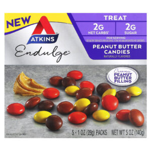 Atkins Endulge Doces de Manteiga de Amendoim 5 Barras 28 g (1 oz) Cada