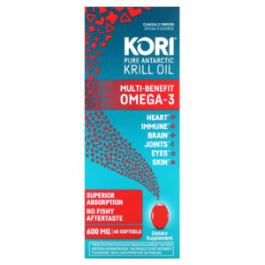 Kori Óleo de Krill Antártico Puro Ômega-3 Multibenefício 60 Cápsulas Softgel