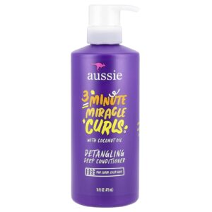 Aussie 3 Minute Miracle Curls Condicionador Profundo Desembaraçante Com Coco 475 ml (16 fl oz)