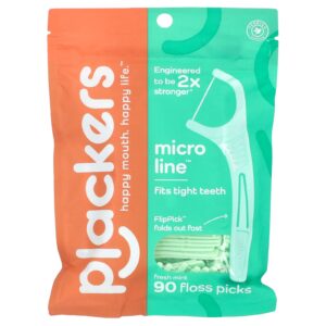 Plackers Micro Line Fios Dental Menta Fresca 90 Unidades