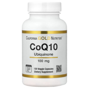California Gold Nutrition CoQ10 Ubiquinona Classe USP 100 mg 120 Cápsulas Vegetais